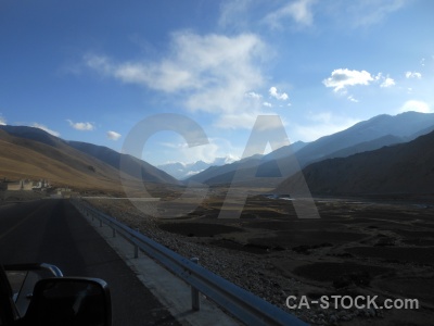 Road tibet altitude cloud mountain.