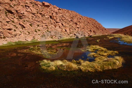 Rock andes south america atacama desert lake.