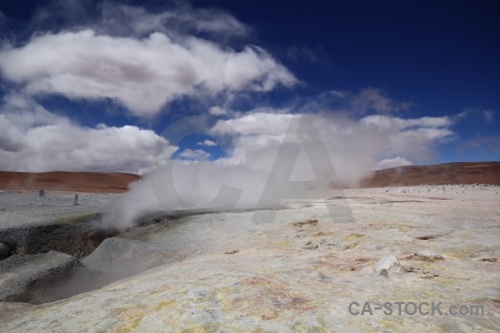 Rock geyser south america cloud andes.