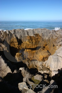 Rock sea dolomite point punakaiki new zealand.