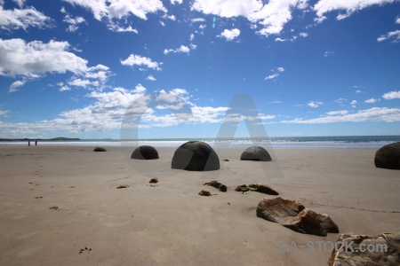 Rock sky spherical new zealand sand.