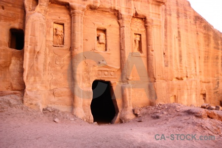 Rock tomb petra asia archaeological.