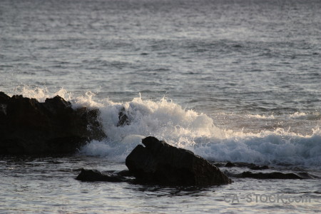 Rock water wave surface sea.