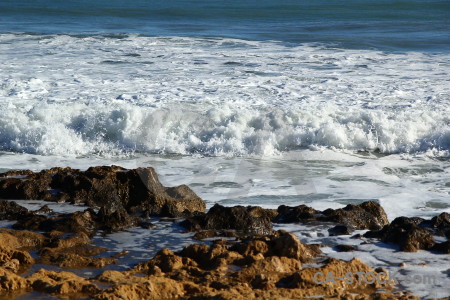 Rock wave europe sea water.