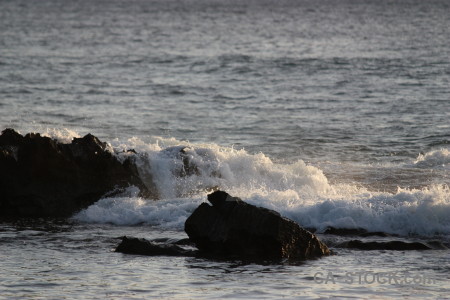 Rock wave sea surface water.