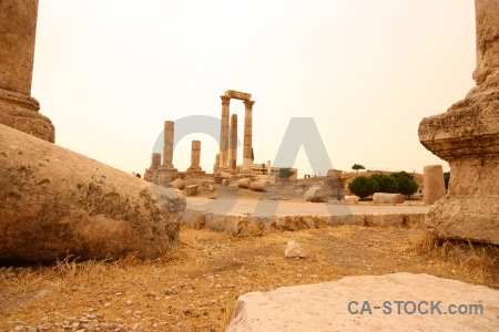 Ruin western asia block amman pillar.