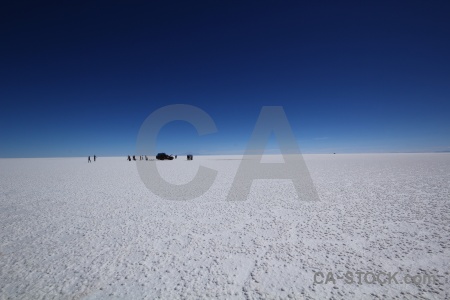 Salt flat car salar de uyuni landscape south america.