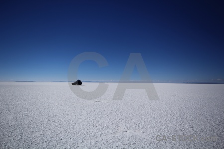 Salt sky vehicle landscape bolivia.