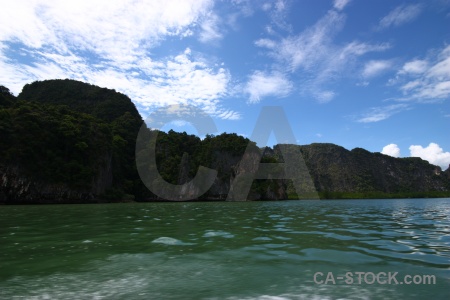 Sea asia water phang nga bay cloud.