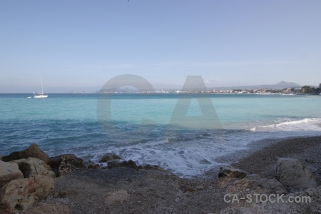 Sea beach javea stone boat.