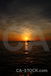 Sea cloud silhouette sunset sun.