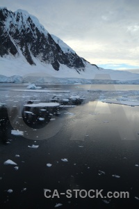 Sea ice channel snowcap snow adelaide island.