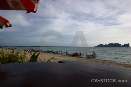 Sea ko phi don boat cloud sky.