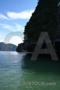 Sea limestone tropical cliff island.