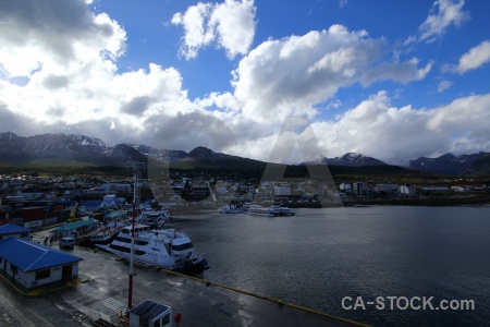 Ship argentina mountain sea harbour.