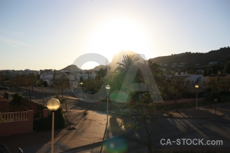 Silhouette road spain sunrise europe.