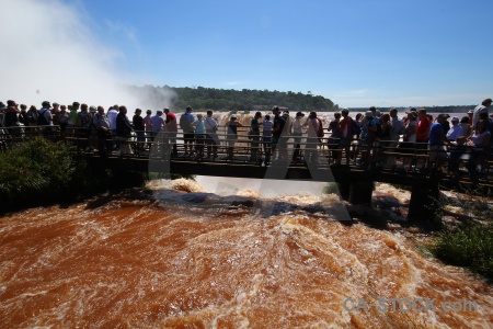 Sky argentina garganta del diablo person waterfall.