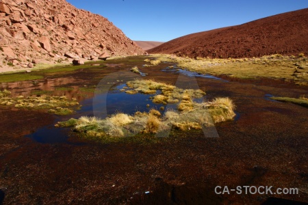 Sky atacama desert lake water south america.