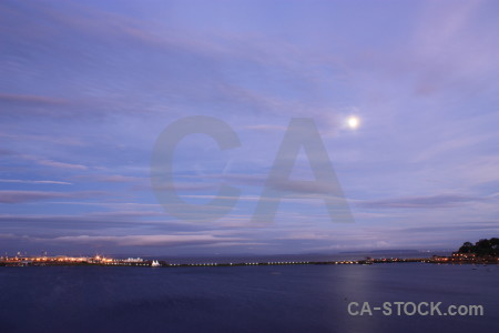 Sky blue cloud moon.