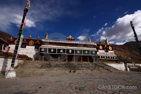 Sky buddhism drepung monastery symbol east asia.