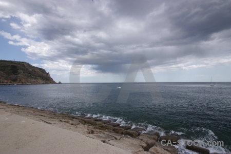 Sky cloud javea europe water.