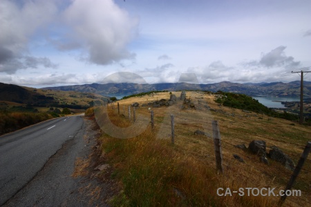 Sky cloud south island water road.