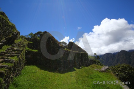 Sky grass altitude inca mountain.