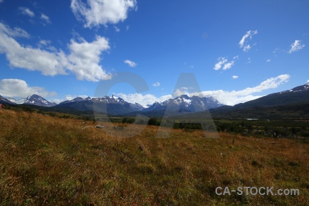 Sky grass cloud landscape torres del paine.