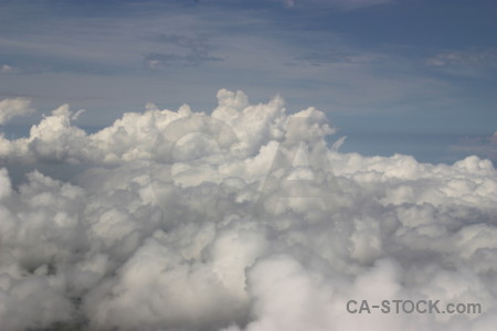 Sky gray above cloud.