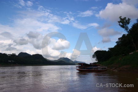 Sky luang prabang water mekong river vehicle.