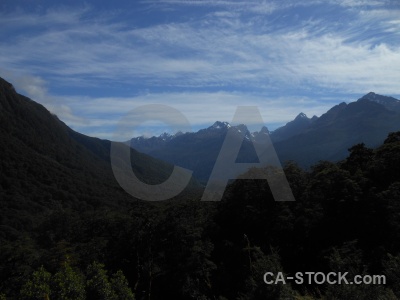 Sky mountain cloud tree south island.