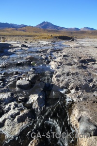 Sky mountain water atacama desert south america.