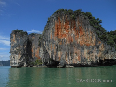 Sky sea limestone asia water.