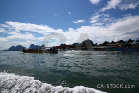 Sky sea water floating cliff.