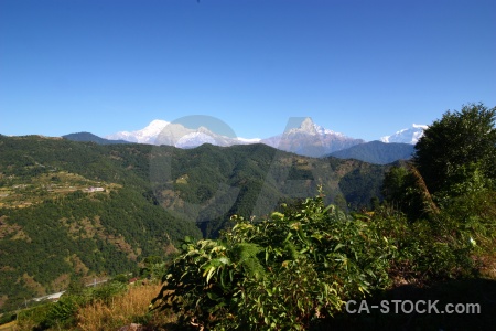 Sky south asia prithvi highway machapuchare mountain.