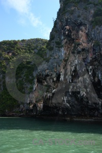 Sky southeast asia thailand limestone water.