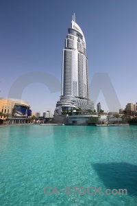 Skyscraper uae sky water building.