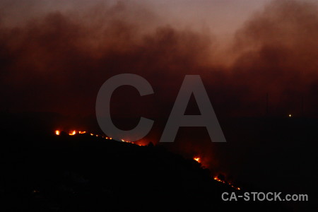 Smoke fire javea montgo firefighting.