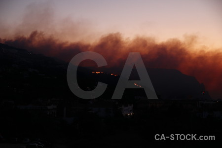 Smoke montgo fire javea europe spain.