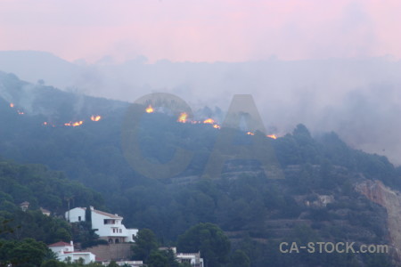 Smoke montgo fire javea spain firefighting.