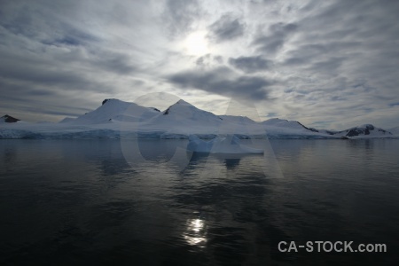 Snowcap reflection landscape sea cloud.