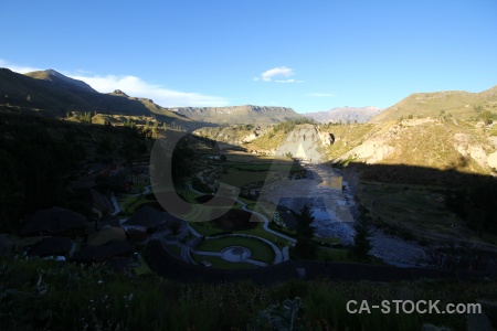 South america andes altitude colca river peru.