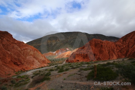 South america cerro de los siete colores cloud rock cliff.