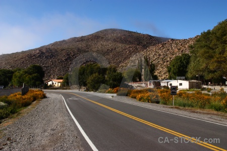 South america mountain bush road sky.