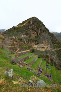 South america sacred valley stone terrace grass.