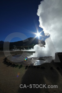 South america steam andes el tatio geyser.