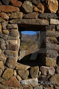 South america stone window peru andes.