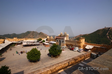 South asia jaipur courtyard building fort.