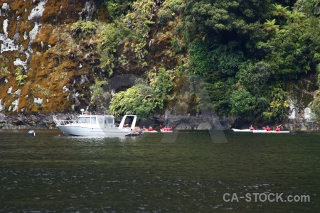 South island vehicle boat fiordland canoe.