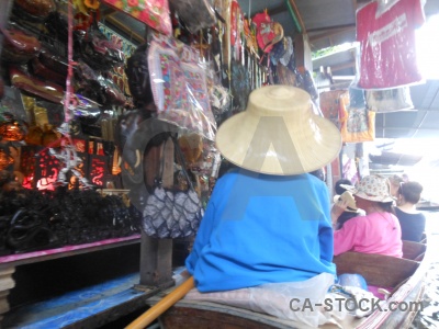 Southeast asia hat damnoen saduak thailand floating.